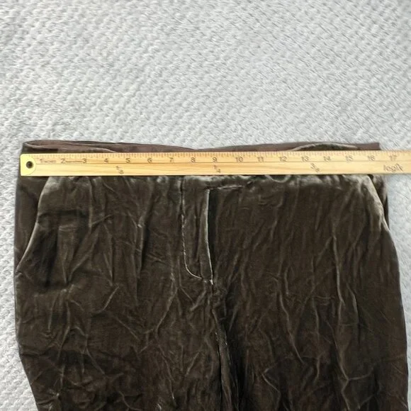 Fabiana Filippi Crushed Velvet Trouser Silk Blend Champagne Quiet Luxury Sz 44 - Picture 9 of 13